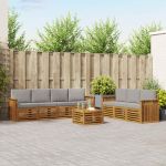 Seturi de canapele cu pernă 8 pcs Gri natural și deschis GartenMobel Dekor