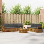 Seturi de canapele cu pernă 8 pcs Natural și Antracit GartenMobel Dekor