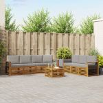 Seturi de canapele cu pernă 8 pcs Gri natural și deschis GartenMobel Dekor