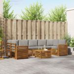 Seturi de canapele cu pernă 8 pcs Gri natural și deschis GartenMobel Dekor