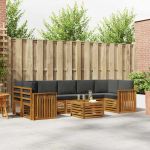 Seturi de canapele cu pernă 8 pcs Natural și Antracit GartenMobel Dekor