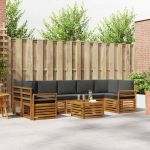 Seturi de canapele cu pernă 8 pcs Natural și Antracit GartenMobel Dekor