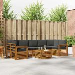 Seturi de canapele cu pernă 8 pcs Natural și Antracit GartenMobel Dekor