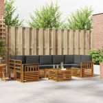 Seturi de canapele cu pernă 8 pcs Natural și Antracit GartenMobel Dekor