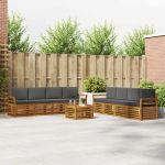 Seturi de canapele cu pernă 9 pcs Natural și Antracit GartenMobel Dekor