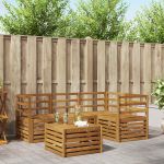 Seturi de canapele 5 pcs natural Lemn Solid de Acacia GartenMobel Dekor
