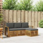 Seturi de canapele cu pernă 4 pcs Natural și Antracit GartenMobel Dekor