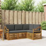 Seturi de canapele cu pernă 4 pcs Natural și Antracit GartenMobel Dekor