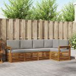 Seturi de canapele cu pernă 5 pcs Gri natural și deschis GartenMobel Dekor