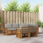 Seturi de canapele cu pernă 7 pcs Gri natural și deschis GartenMobel Dekor