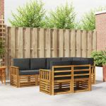 Seturi de canapele cu pernă 7 pcs Natural și Antracit GartenMobel Dekor