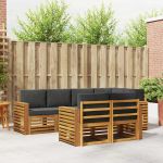 Seturi de canapele cu pernă 7 pcs Natural și Antracit GartenMobel Dekor