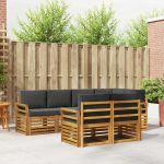 Seturi de canapele cu pernă 7 pcs Natural și Antracit GartenMobel Dekor