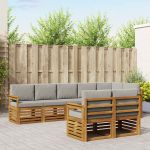 Seturi de canapele cu pernă 8 pcs Gri natural și deschis GartenMobel Dekor
