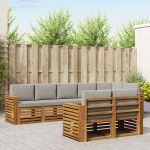 Seturi de canapele cu pernă 8 pcs Gri natural și deschis GartenMobel Dekor