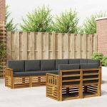 Seturi de canapele cu pernă 8 pcs Natural și Antracit GartenMobel Dekor