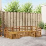 Seturi de canapele 6 pcs natural Lemn Solid de Acacia GartenMobel Dekor