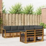 Seturi de canapele cu pernă 8 pcs Natural și Antracit GartenMobel Dekor