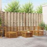 Seturi de canapele 8 pcs natural Lemn Solid de Acacia GartenMobel Dekor
