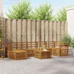 Seturi de canapele 8 pcs natural Lemn Solid de Acacia GartenMobel Dekor