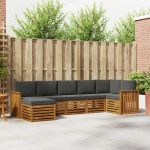 Seturi de canapele cu pernă 7 pcs Natural și Antracit GartenMobel Dekor