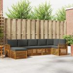Seturi de canapele cu pernă 7 pcs Natural și Antracit GartenMobel Dekor