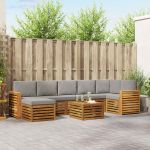 Seturi de canapele cu pernă 8 pcs Gri natural și deschis GartenMobel Dekor