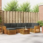 Seturi de canapele cu pernă 8 pcs Natural și Antracit GartenMobel Dekor