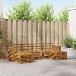 Seturi de canapele 6 pcs natural Lemn Solid de Acacia GartenMobel Dekor