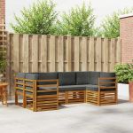 Seturi de canapele cu pernă 20 pcs Natural și Antracit GartenMobel Dekor