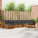 Seturi de canapele cu pernă 8 pcs Natural și Antracit GartenMobel Dekor