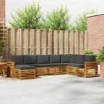 Seturi de canapele cu pernă 8 pcs Natural și Antracit GartenMobel Dekor