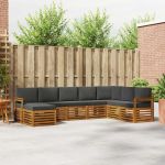 Seturi de canapele cu pernă 8 pcs Natural și Antracit GartenMobel Dekor