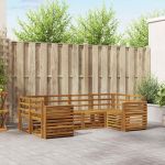Seturi de canapele 6 pcs natural Lemn Solid de Acacia GartenMobel Dekor