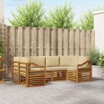 Seturi de canapele cu pernă 20 pcs natural Lemn Solid de Acacia GartenMobel Dekor