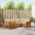 Seturi de canapele cu pernă 20 pcs natural Lemn Solid de Acacia GartenMobel Dekor