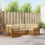 Seturi de canapele cu pernă 20 pcs natural Lemn Solid de Acacia GartenMobel Dekor