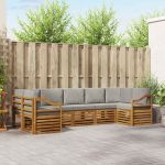 Seturi de canapele cu pernă 7 pcs Gri natural și deschis GartenMobel Dekor