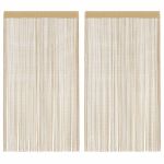 Draperii cu franjuri, 2 buc., 100 x 250 cm, bej GartenMobel Dekor