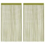 Draperii cu franjuri, 2 buc., 100 x 250 cm, verde GartenMobel Dekor