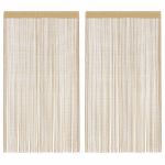 Draperii cu franjuri, 2 buc., 140 x 250 cm, bej GartenMobel Dekor