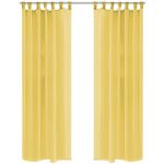 Draperii din voal, 2 buc., 140 x 175 cm, galben GartenMobel Dekor