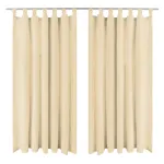 Draperii micro-satin cu bride, 2 buc, 140 x 245 cm, bej GartenMobel Dekor