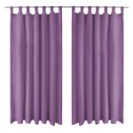 Draperii micro-satin cu bride, 2 buc, 140 x 245 cm, violet GartenMobel Dekor