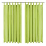 Draperii micro-satin cu bride, 2 buc, verde, 140 x 225 cm GartenMobel Dekor