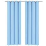 Draperii opace cu ocheți metalici, 2 buc, 135 x 175 cm, turcoaz GartenMobel Dekor