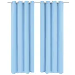 Draperii opace cu ocheți metalici, 2 buc, 135 x 175 cm, turcoaz GartenMobel Dekor