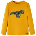 Tricou pentru copii cu mâneci lungi, ocru, 128 GartenMobel Dekor