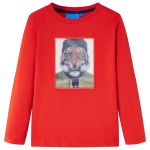 Tricou pentru copii cu mâneci lungi, roșu, 128 GartenMobel Dekor