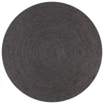 Covor manual, gri închis, 150 cm, iută, rotund GartenMobel Dekor